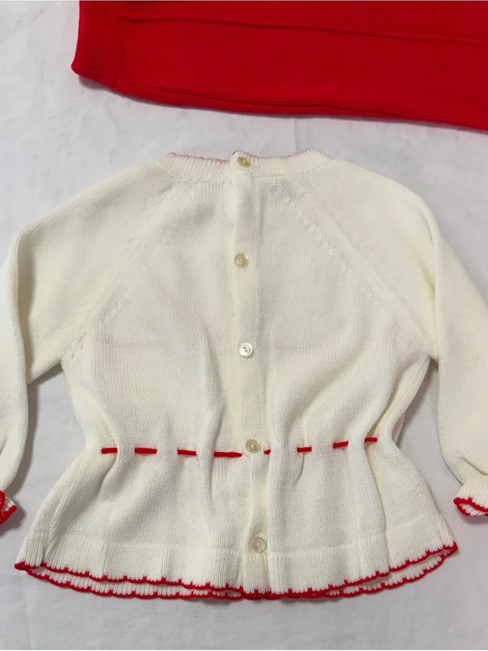 Vintage Little Angel Knit Girls' Matching Set - Sweater & Pants